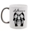 Чашка с цветной ручкой Deftones skull Серебро фото