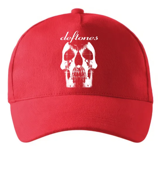 Кепка Deftones skull Красный фото