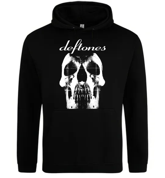 Мужская толстовка (худи) Deftones skull Черный фото