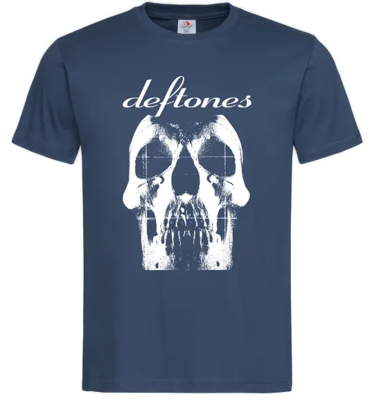 Мужская футболка Deftones skull Темно-синий фото