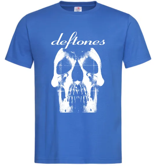 Мужская футболка Deftones skull Ярко-синий фото