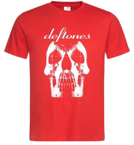 Мужская футболка Deftones skull Красный фото