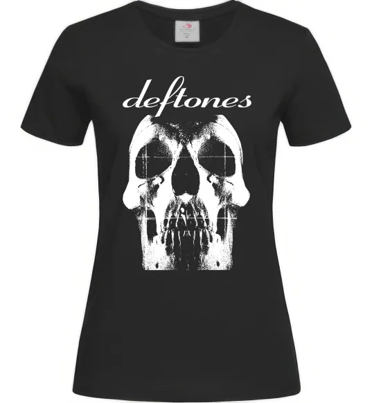 Женская футболка Deftones skull Черный фото