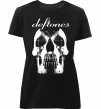 Жіноча преміум футболка Deftones skull Чорний фото