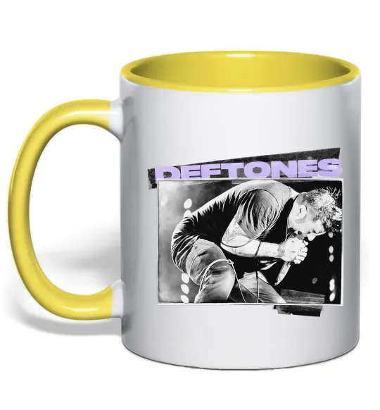 Чашка с цветной ручкой Deftones photo Солнечно желтый фото