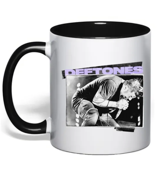 Чашка с цветной ручкой Deftones photo Черный фото