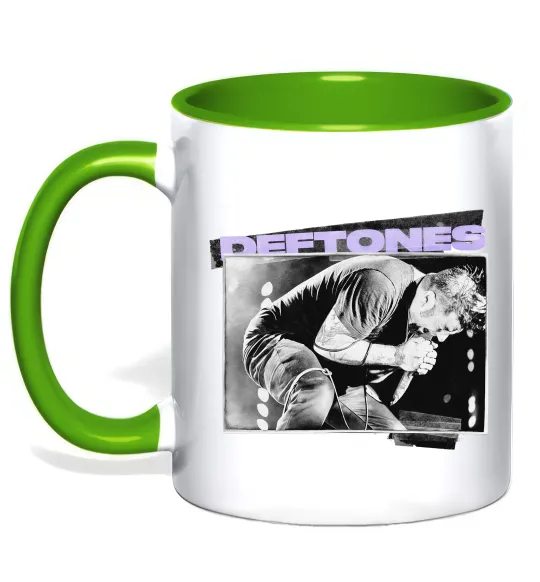 Чашка с цветной ручкой Deftones photo Лаймовый фото