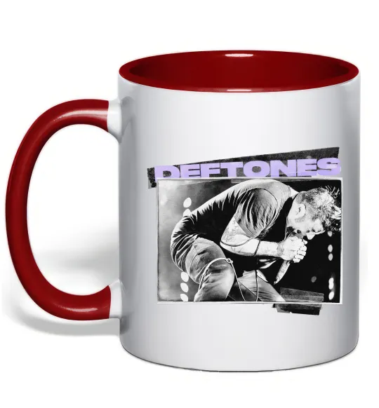 Чашка с цветной ручкой Deftones photo Красный фото