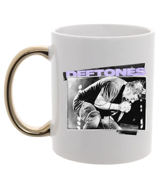 Чашка с цветной ручкой Deftones photo Золото фото