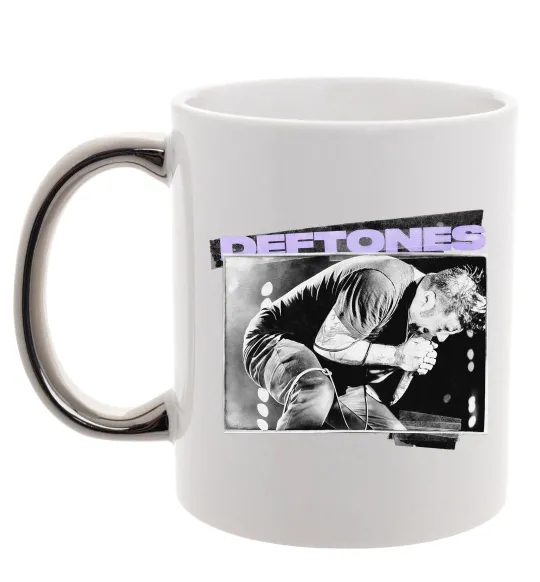 Чашка с цветной ручкой Deftones photo Серебро фото