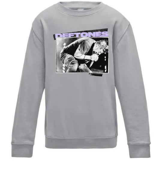Детский Свитшот Deftones photo Серый меланж фото