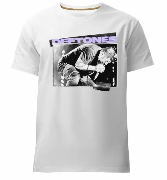 Мужская премиум футболка Deftones photo Белый фото