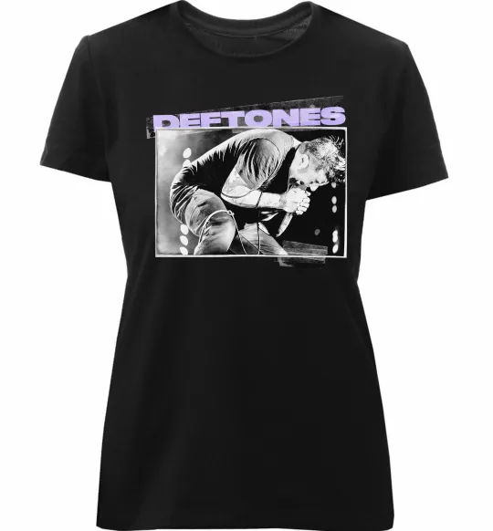 Женская премиум футболка Deftones photo Черный фото