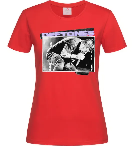 Женская футболка Deftones photo Красный фото