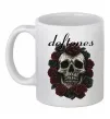 Чашка керамічна Deftones skull and roses Білий фото