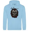 Мужская толстовка (худи) Deftones skull and roses Голубой фото
