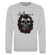 Світшот Deftones skull and roses Сірий меланж фото