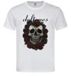 Мужская футболка Deftones skull and roses Белый фото