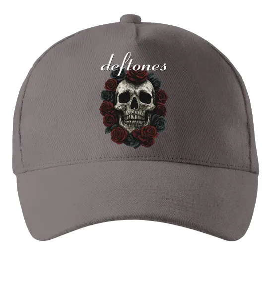 Кепка Deftones skull and roses Серый фото