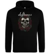 Чоловіча толстовка (худі) Deftones skull and roses Чорний фото