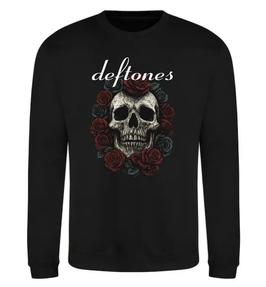 Світшот Deftones skull and roses Чорний фото