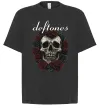 Футболка Оверсайз Deftones skull and roses Черный фото