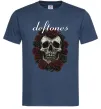 Мужская футболка Deftones skull and roses Темно-синий фото