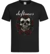 Мужская футболка Deftones skull and roses Черный фото