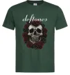 Мужская футболка Deftones skull and roses Темно-зеленый фото