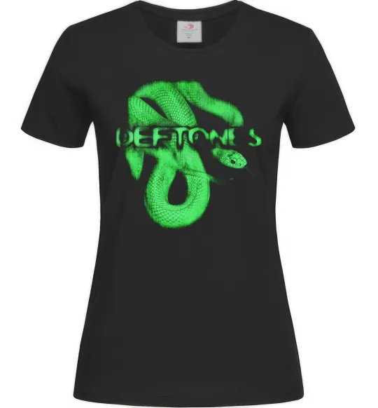 Женская футболка Deftones snake Черный фото