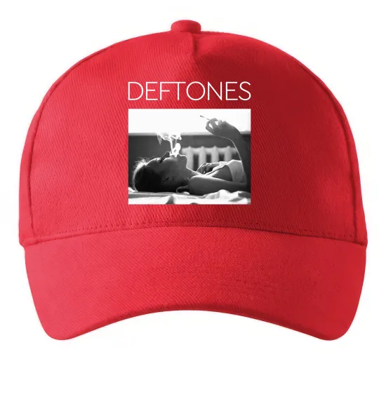 Кепка Deftones smoking Красный фото