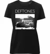 Женская премиум футболка Deftones smoking Черный фото