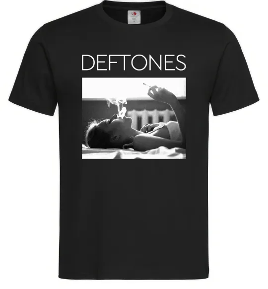 Мужская футболка Deftones smoking Черный фото