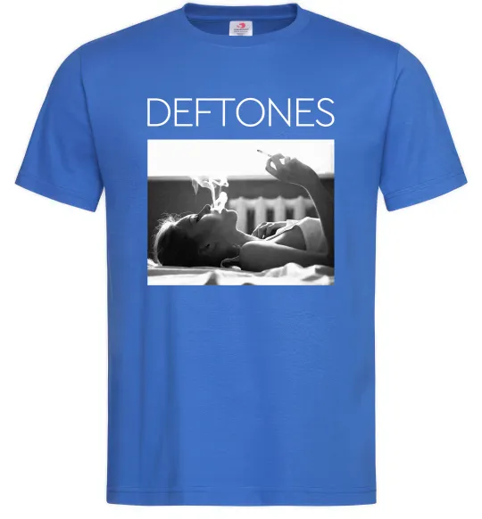 Мужская футболка Deftones smoking Ярко-синий фото
