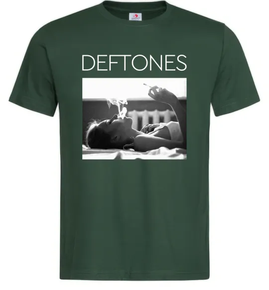Мужская футболка Deftones smoking Темно-зеленый фото