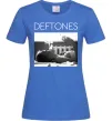 Женская футболка Deftones smoking Ярко-синий фото