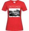 Женская футболка Deftones smoking Красный фото