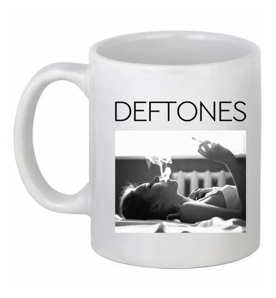 Чашка керамическая Deftones smoking Белый фото