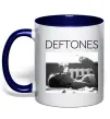 Чашка с цветной ручкой Deftones smoking Глубокий темно-синий фото