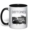 Чашка с цветной ручкой Deftones smoking Черный фото