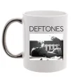 Чашка с цветной ручкой Deftones smoking Серебро фото