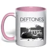 Чашка с цветной ручкой Deftones smoking Нежно розовый фото