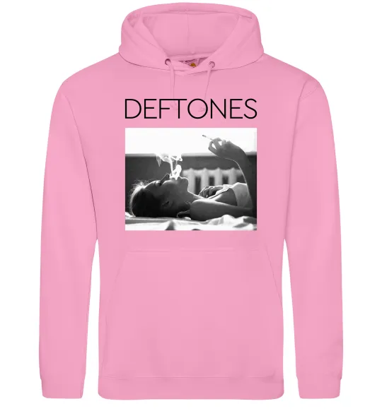 Мужская толстовка (худи) Deftones smoking Розовый фото