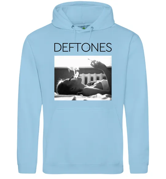 Жіноча толстовка (худі) Deftones smoking Блакитний фото