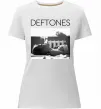 Женская премиум футболка Deftones smoking Белый фото