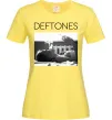 Женская футболка Deftones smoking Лимонный фото