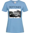 Женская футболка Deftones smoking Голубой фото