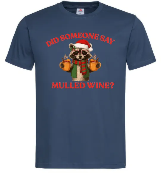 Мужская футболка Єнот з глінтвейном Темно-синий фото