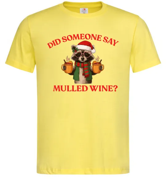 Мужская футболка Єнот з глінтвейном Лимонный фото