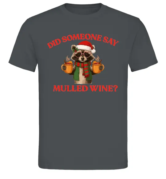 Мужская футболка Єнот з глінтвейном Графит фото